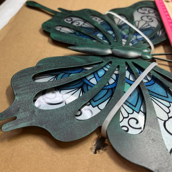 Liffy Metal Butterfly Wall Decor Outdoor Sculpture For Patio Garden Or Home 11" - Picture 4 of 9